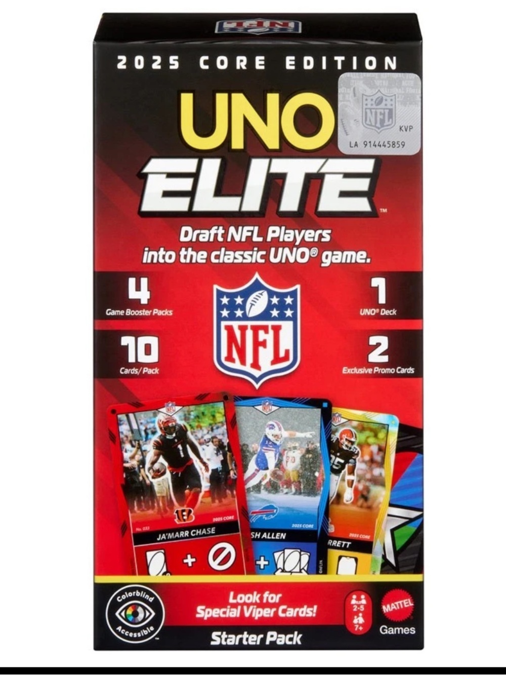 Mattel UNO Elite NFL Starter Pack - Red & Black